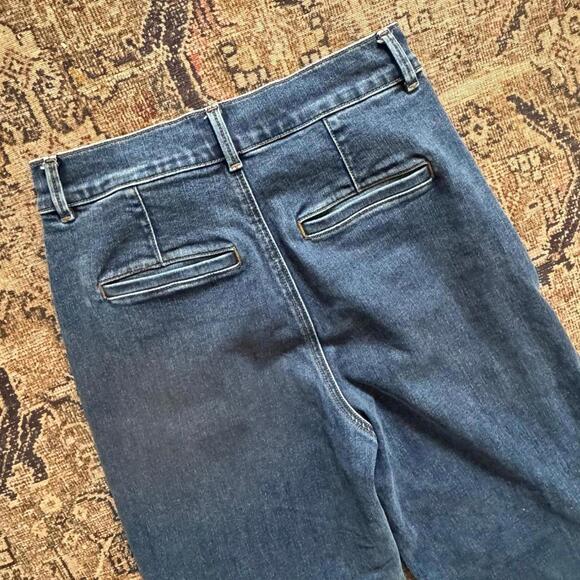 ANN TAYLOR The Trouser High-Waisted Wide-Leg Jeans Sz 4 - Picture 4 of 6